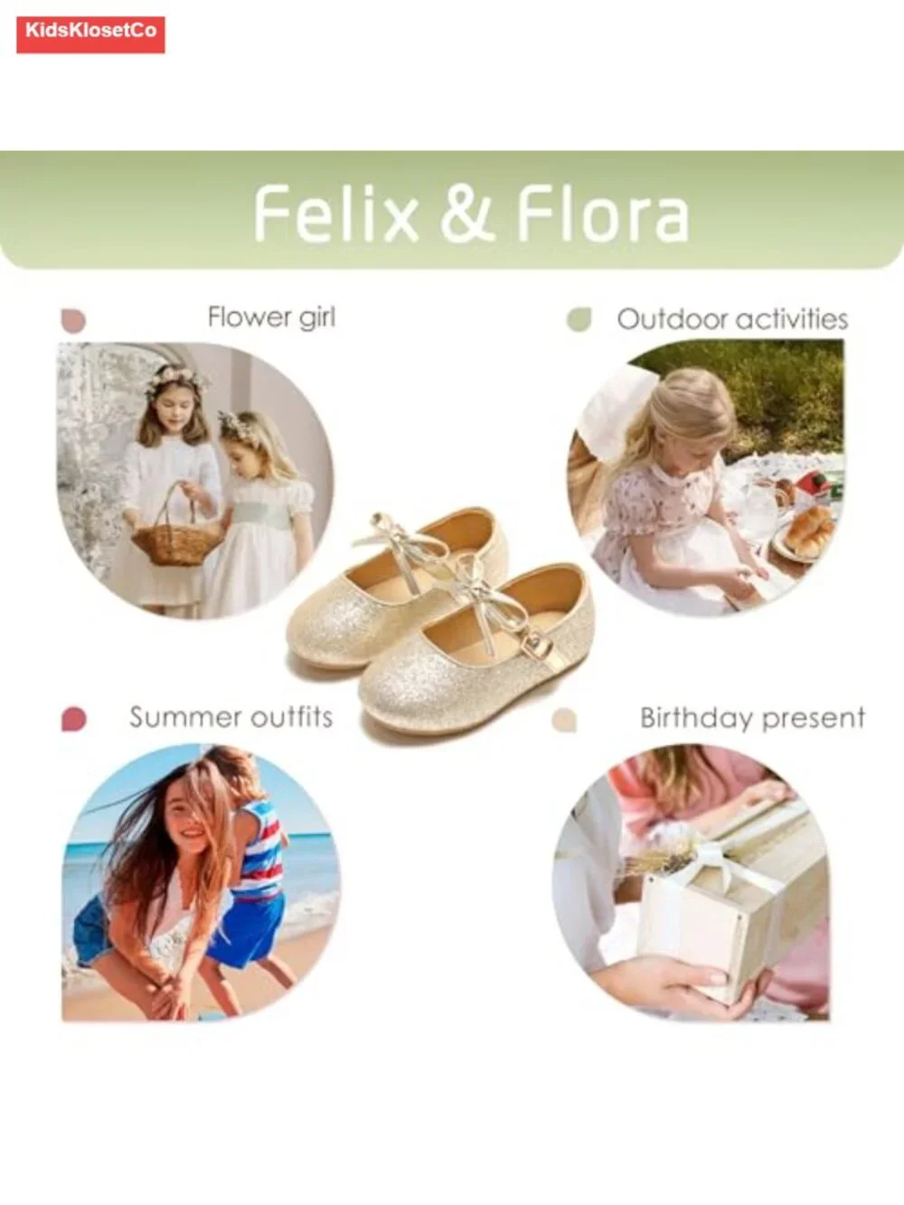 Toddler Girls Flats - Mary Jane Dress Shoes for Wedding Party